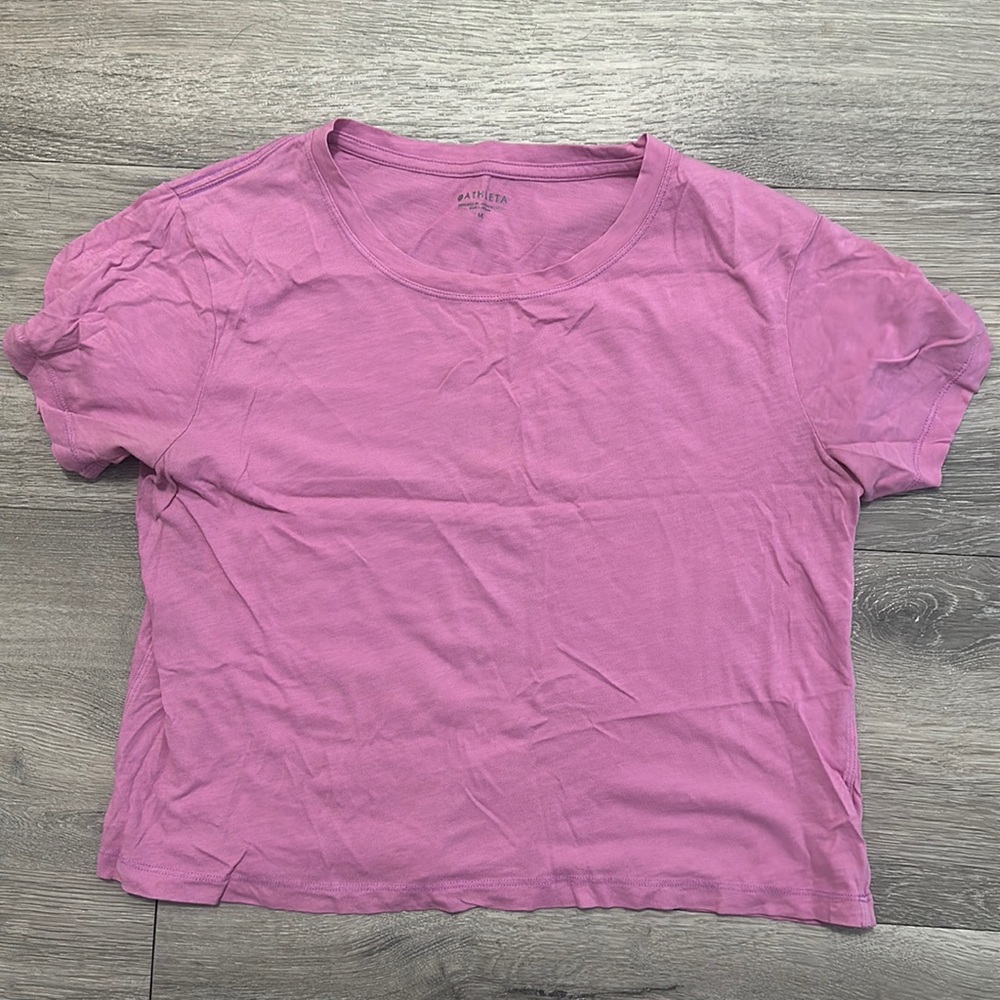 Athleta Organic Daily Crop Tee Pink